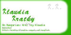 klaudia kratky business card